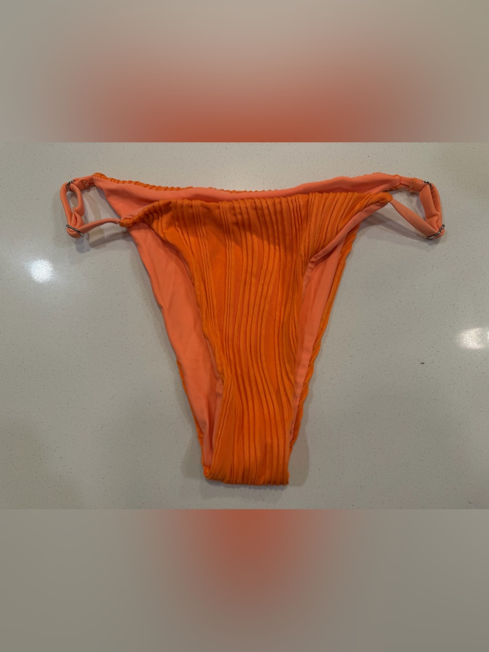 Seamolly Vibrant Orange Textured Bikini Set - Picture 4 of 7